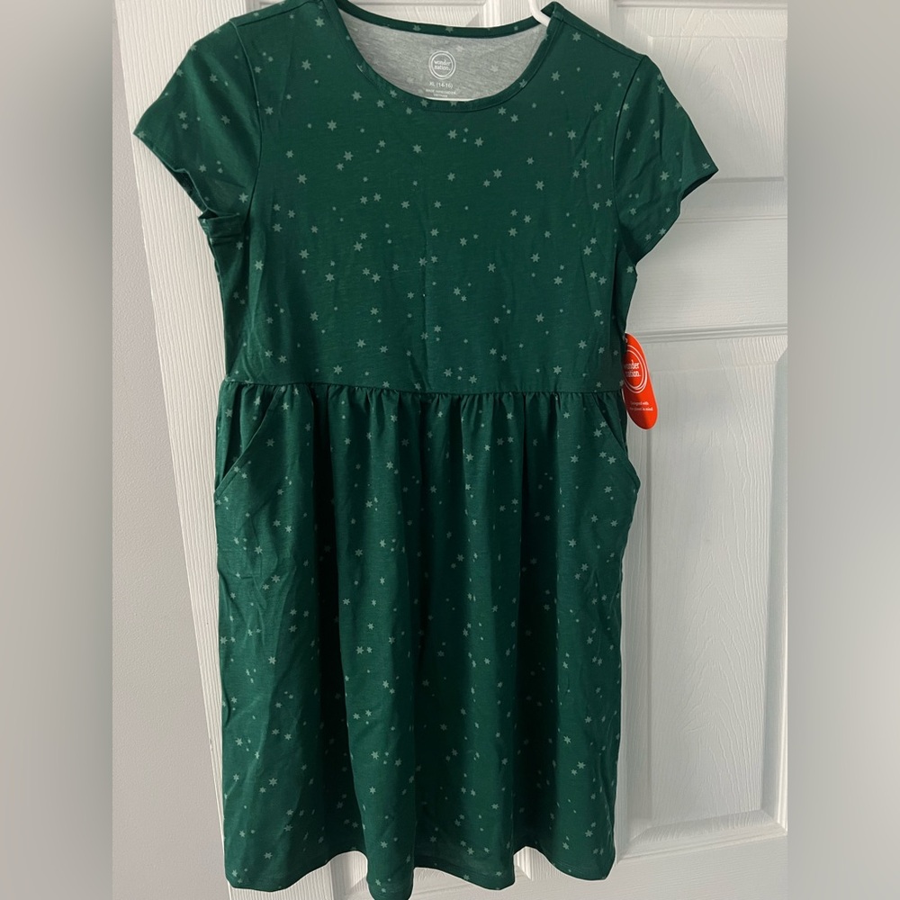 NWT Green Kids Dress XL 14-16